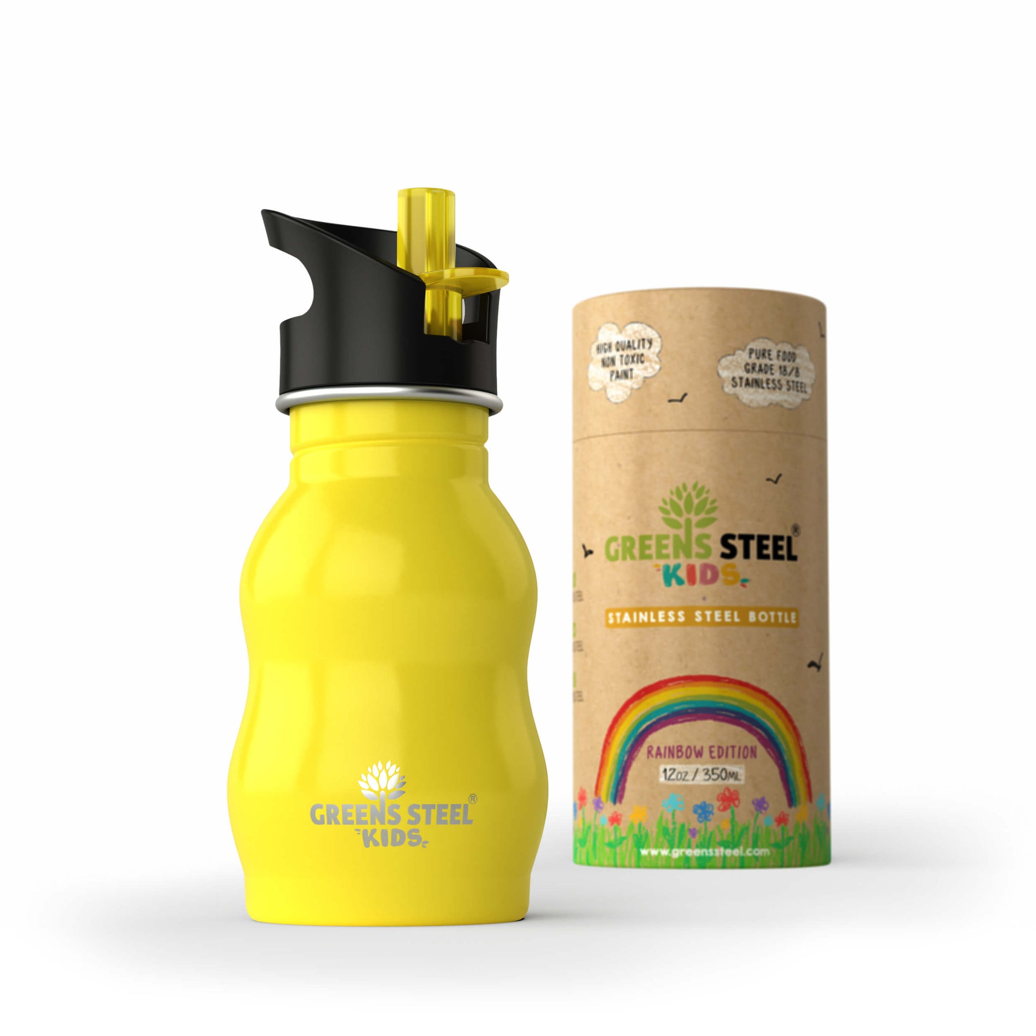 12 ounce Kids Water Bottle - Greens Steel – 4 The Greater Good
