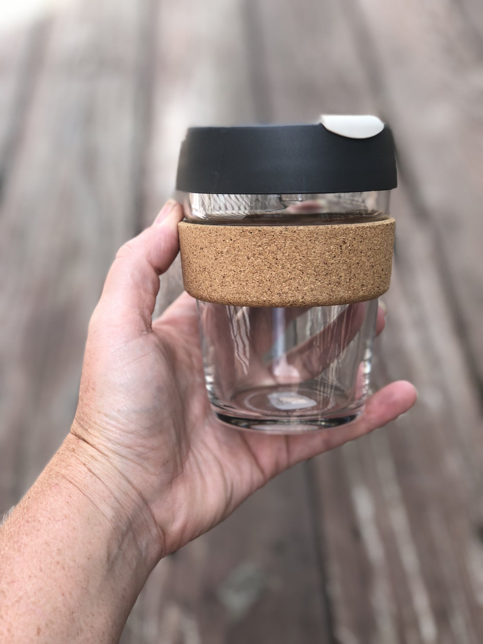 Mother's Day Engraved Cork Band Reusable Glass Coffee Keep Cup