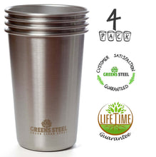 Load image into Gallery viewer, Stainless Steel 4 Pack Kids cups made by Greens Steel
