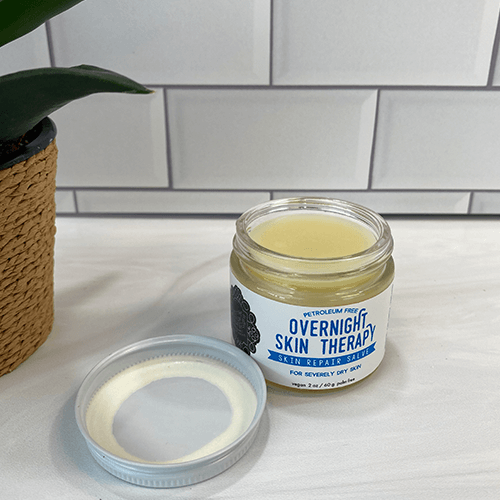 Overnight skin therapy repair salve - plastic free - glass jar