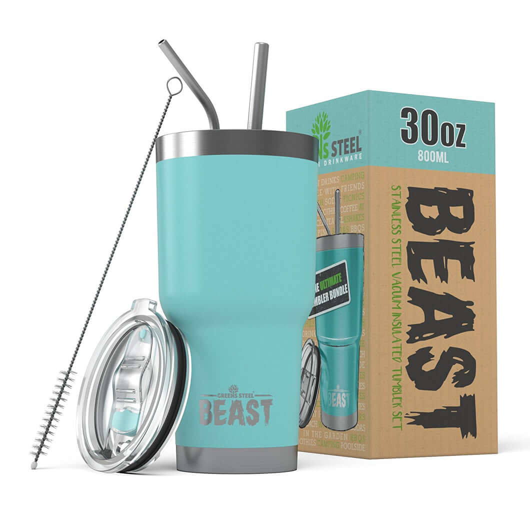 WAASS 30 oz Tumbler with Lid and Straw - Stainless Steel Double Wall I