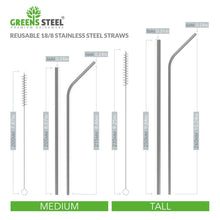 Load image into Gallery viewer, Greens Steel stainless steel straws are plastic free and are reusable
