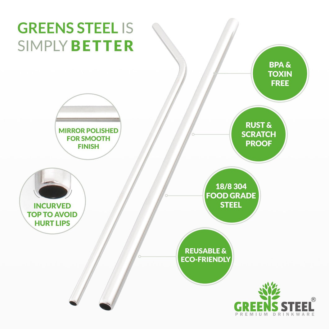 Greens Steel stainless steel straws 4 pack are a great step towards zero waste