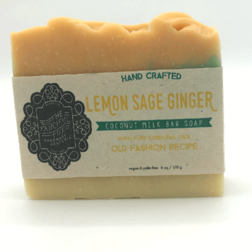 Vegan Palm Oil Free Bar Soap - Fanciful Fox - Lemon Sage Ginger